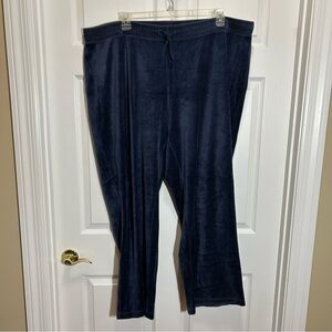 New York Laundry Dark Blue Velour Elastic Waist Pants